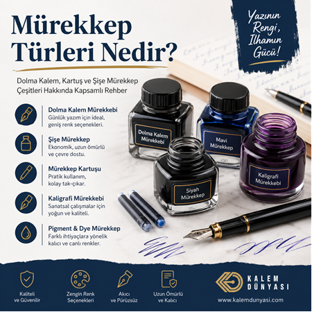 Mürekkep Türleri Nedir? Dolma Kalem, Kartuş ve Şişe Mürekkep Rehberi
