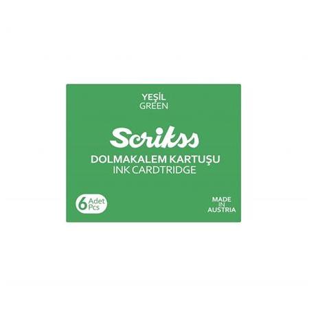 Scrikss Dolma Kalem Kartuşu 6'lı Yeşil