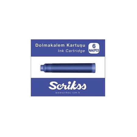 Scrikss Dolma Kalem Kartuşu 6'lı Mavi