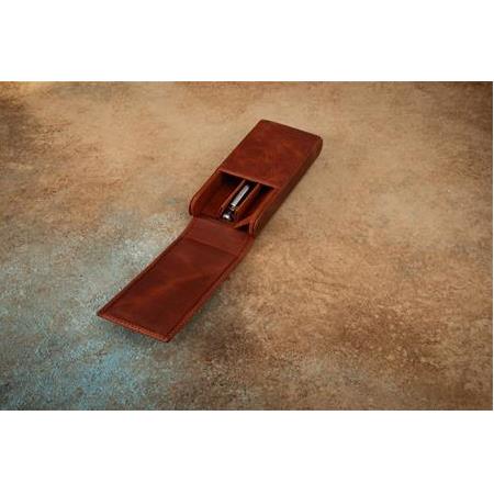 KRIC Üçlü Deri Kalem Kılıfı – Taba